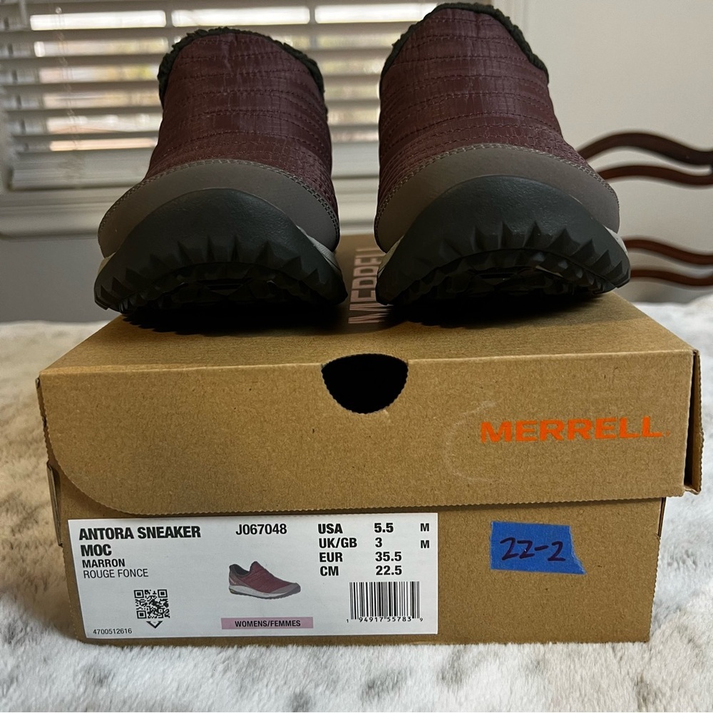 Merrell Women’s Antora Sneaker Moc Maroon Sz 5.5 / 35.5 - Picture 8 of 14
